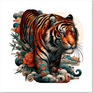 japanese tiger tattoo Posters and Art